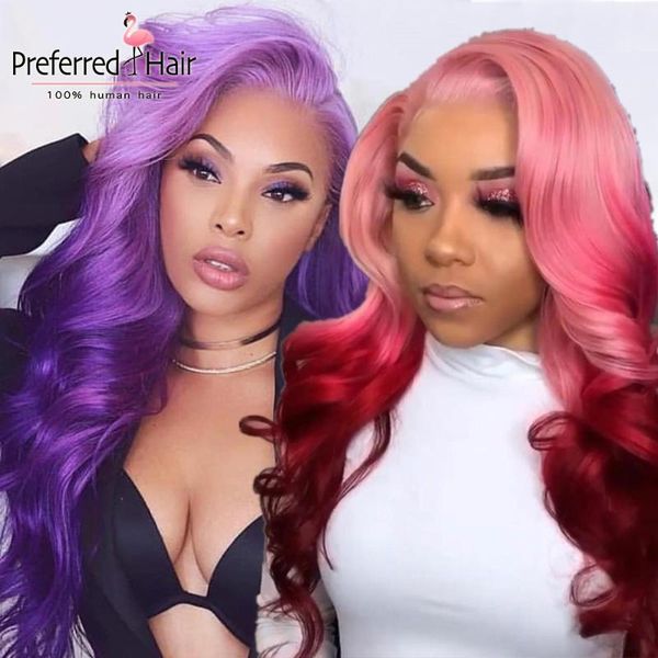 preferred lace front human hair wigs purple pink ombre wigs body wave remy 13x6 lace front wig for black owmn, Black;brown
preferred lace front human hair wigs purple pink ombre wigs body wave remy 13x6 lace front wig for black owmn, Black;brown