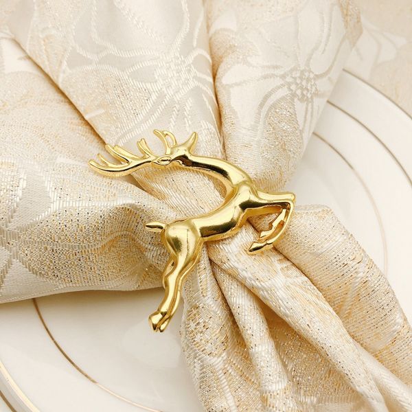 12шт рождество лось олень кольца для салфеток золотой сплав салфетка пряжка держатель кольца для салфеток отель ресторан свадьба обеденный с