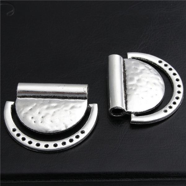 5pcs silver alloy half round connector pendant charms chandelier jewelry making statement necklace diy findings a2789