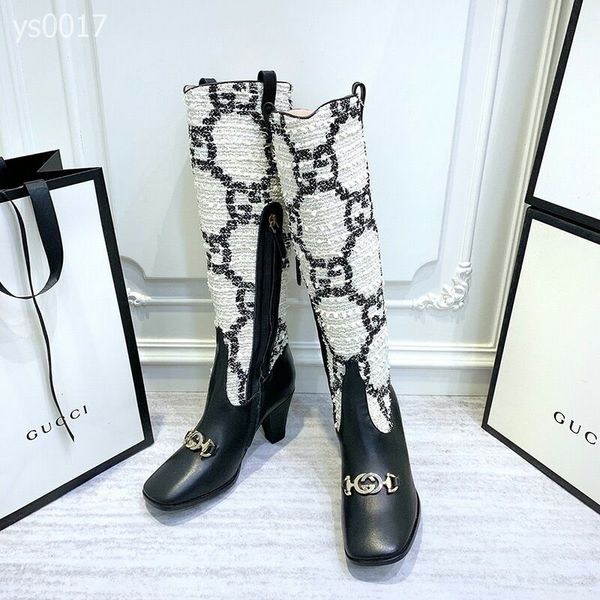 2019 autumn and winter british wind classic boots high-heeled women's boots side zipper colorblock stripe thick with ms. knight boots, Black
2019 autumn and winter british wind classic boots high-heeled women's boots side zipper colorblock stripe thick with ms. knight boots, Black