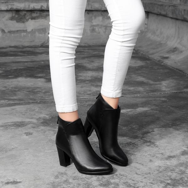 lapolaka brand genuine leather lady high heels shoes woman casual party office lady autumn ankle boots women, Black
lapolaka brand genuine leather lady high heels shoes woman casual party office lady autumn ankle boots women, Black