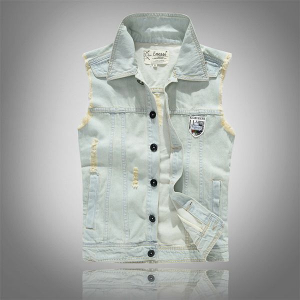 YuWaiJiaRen Fashion Men Denim Vest Sleeveless Washed Jeans Waistcoat Personality Hight Quality Light Blue Denim Vest Jacket Male
YuWaiJiaRen Fashion Men Denim Vest Sleeveless Washed Jeans Waistcoat Personality Hight Quality Light Blue Denim Vest Jacket Male