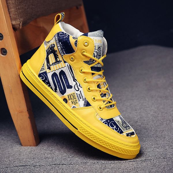 2019 flat shoes men's fashion casual shoes student graffiti yellow canvas outdoor non-slip sneakers mens walking, Black
2019 flat shoes men's fashion casual shoes student graffiti yellow canvas outdoor non-slip sneakers mens walking, Black
