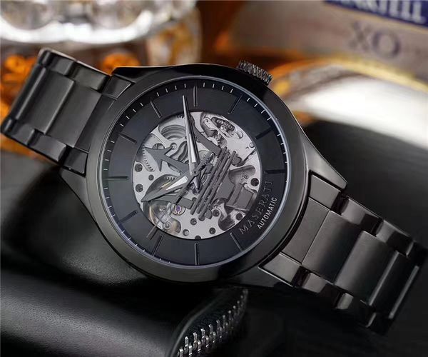 fashion mens watch maserati stainless steel mens watches automatic skeleton dial mechnical mens sport watch, Slivery;brown
fashion mens watch maserati stainless steel mens watches automatic skeleton dial mechnical mens sport watch, Slivery;brown