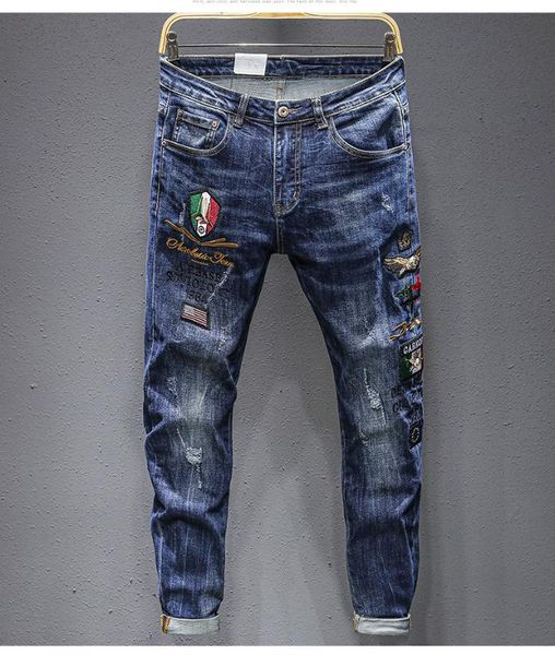 men's jeans ah0242 fashion 2021 runway luxury european design party style clothing, Blue
men's jeans ah0242 fashion 2021 runway luxury european design party style clothing, Blue