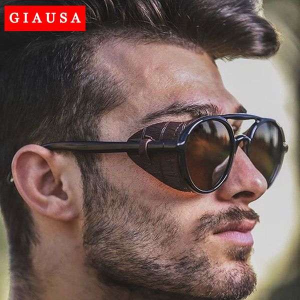 fashion steampunk sunglasses brand design round shades men women vintage leather side shield sun glasses punk uv400 eyewear, White;black
fashion steampunk sunglasses brand design round shades men women vintage leather side shield sun glasses punk uv400 eyewear, White;black