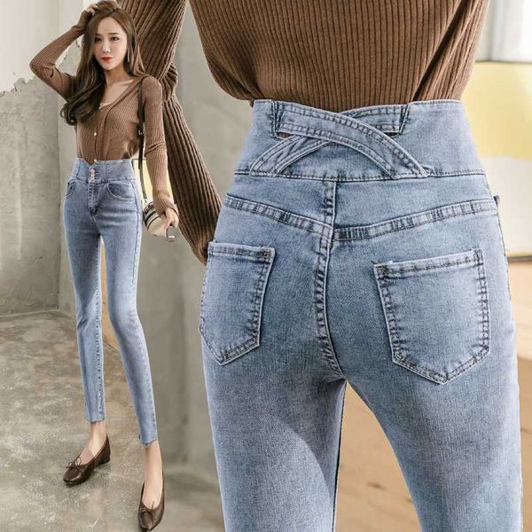 2020 spring skinny jeans women carry buttock of tall waist stretch a little pencil nine minutes of pants, Blue
2020 spring skinny jeans women carry buttock of tall waist stretch a little pencil nine minutes of pants, Blue