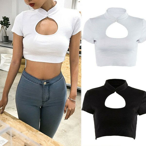 new style women t-shirts short sleeve summer t-shirt solid slim casual stretch skinny turtleneck hollow out fashion 2019, White
new style women t-shirts short sleeve summer t-shirt solid slim casual stretch skinny turtleneck hollow out fashion 2019, White
