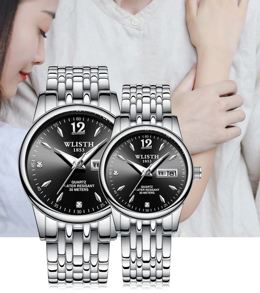 luxury business watch men's watch solid steel waterproof dual calendar business quartz watch couple wristband, Slivery;brown
luxury business watch men's watch solid steel waterproof dual calendar business quartz watch couple wristband, Slivery;brown