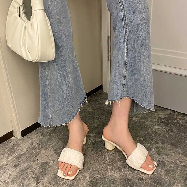 slippers summer women slides open toe round high heels sandals pumps shoes woman solid color party, Black
slippers summer women slides open toe round high heels sandals pumps shoes woman solid color party, Black