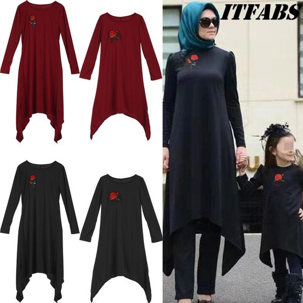 new family matching clothes dress muslim mommy girl flower pattern dresses outfits long sleeve mom girls maxi dress, Blue
new family matching clothes dress muslim mommy girl flower pattern dresses outfits long sleeve mom girls maxi dress, Blue