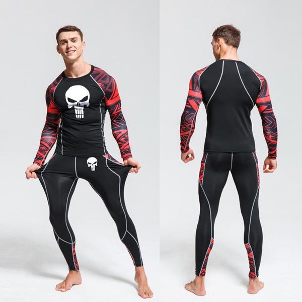 skull compression set tactical underwear running tights punisher male tracksuit men training t-shirt +pants sportswear, Black;blue
skull compression set tactical underwear running tights punisher male tracksuit men training t-shirt +pants sportswear, Black;blue