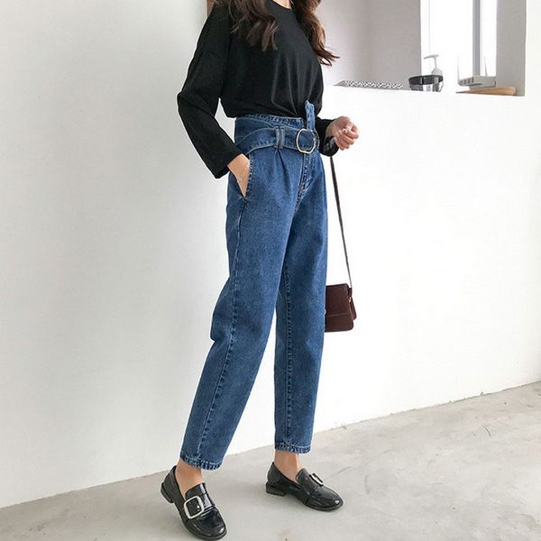 autumn jeans woman fashion streetwear loose woman's jeans personality belt high waist vintage boyfriend for women, Blue
autumn jeans woman fashion streetwear loose woman's jeans personality belt high waist vintage boyfriend for women, Blue