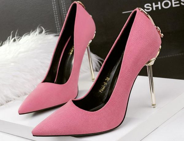 2018 suede women's shoes in spring and autumn with new style high heel fine heel pointed end @21, Black
2018 suede women's shoes in spring and autumn with new style high heel fine heel pointed end @21, Black