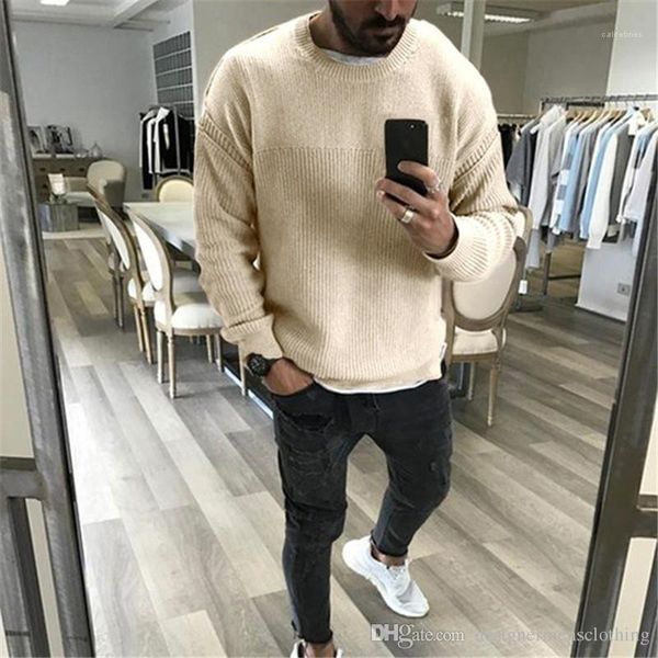 sweaters solid color long sleeve crew neck mens pullovers fashion loose male clothing autumn designer mens, White;black
sweaters solid color long sleeve crew neck mens pullovers fashion loose male clothing autumn designer mens, White;black