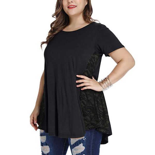 plus size blouse lace patchwork short sleeve tunic o neck casual shirt solid women ladies blouse female 2020 spring new, White
plus size blouse lace patchwork short sleeve tunic o neck casual shirt solid women ladies blouse female 2020 spring new, White