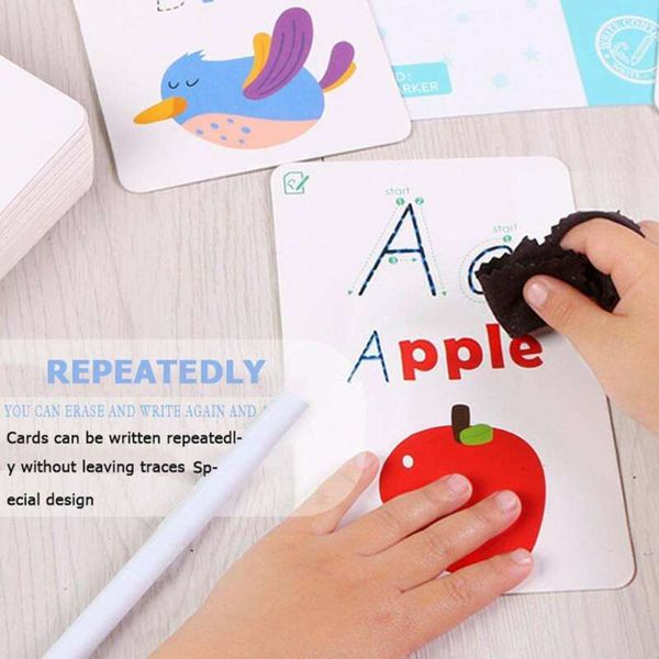 

Card Books A-Z Alphabet English Flash Card 0-100 Numbers Cognitive Cards Math Book Kids Handwritten Learning Educational Toys