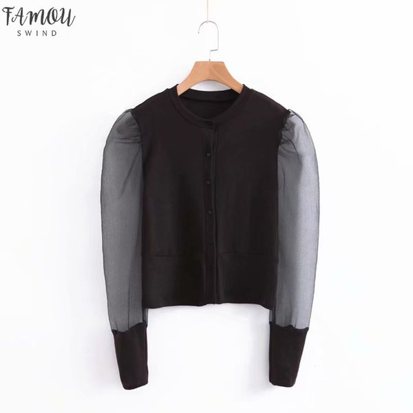 new women fashion transparent puff sleeve patchwork knitting blouses shirts long sleeve women solid color blusas chic chemise ls3781, White
new women fashion transparent puff sleeve patchwork knitting blouses shirts long sleeve women solid color blusas chic chemise ls3781, White