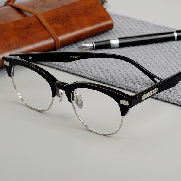 limited edition vintage acetate eyeglass frame john-m master favor retro halfrim eyewear women men original titanium literary, Black
limited edition vintage acetate eyeglass frame john-m master favor retro halfrim eyewear women men original titanium literary, Black