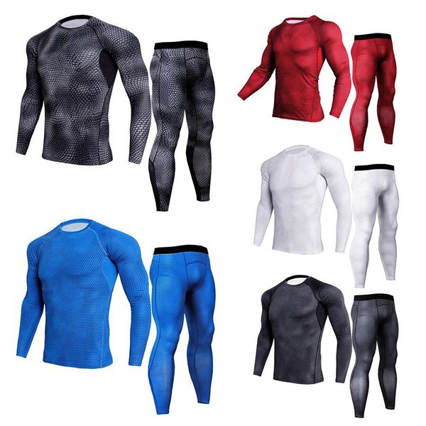 2-piece fitness compression suit men's long-sleeved t-shirt snake jersey + fitness thermal underwear leggings, Black;blue
2-piece fitness compression suit men's long-sleeved t-shirt snake jersey + fitness thermal underwear leggings, Black;blue