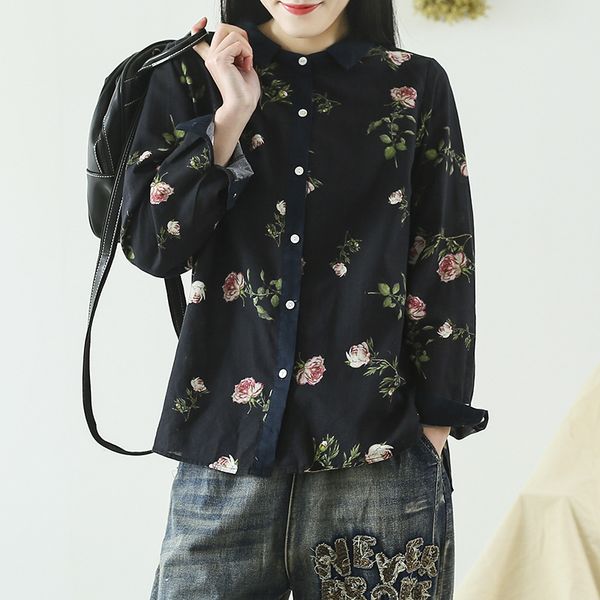 ramie literary retro shirt long sleeve 2020 spring new lapel printing loose linen casual shirt women, White
ramie literary retro shirt long sleeve 2020 spring new lapel printing loose linen casual shirt women, White