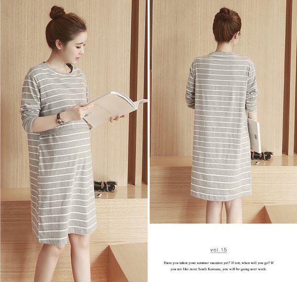 pregnant women pajamas new cotton knit striped pregnant women feeding clothes long breastfeeding home service, White
pregnant women pajamas new cotton knit striped pregnant women feeding clothes long breastfeeding home service, White