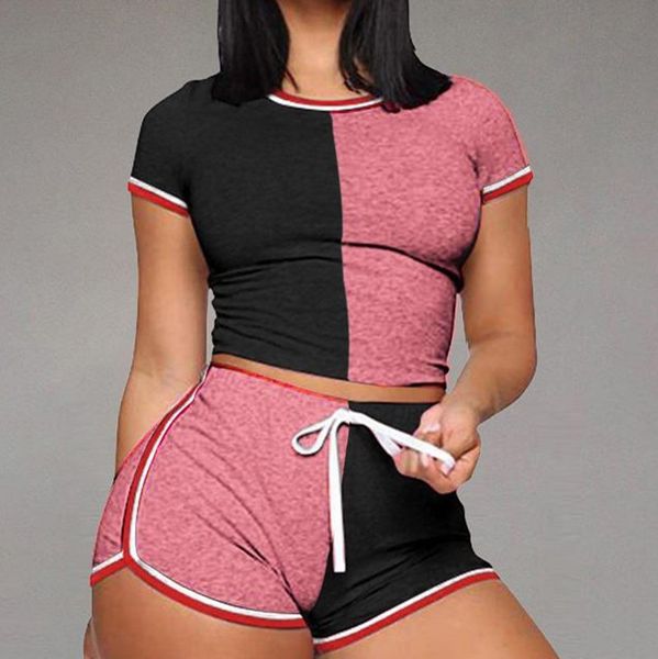 женщины летний фитнес два piece set o-образным вырезом с коротким рукавом crop top и кулиской шорты outfit дамы цвет лоскутная tracksuit, White
женщины летний фитнес два piece set o-образным вырезом с коротким рукавом crop top и кулиской шорты outfit дамы цвет лоскутная tracksuit, White