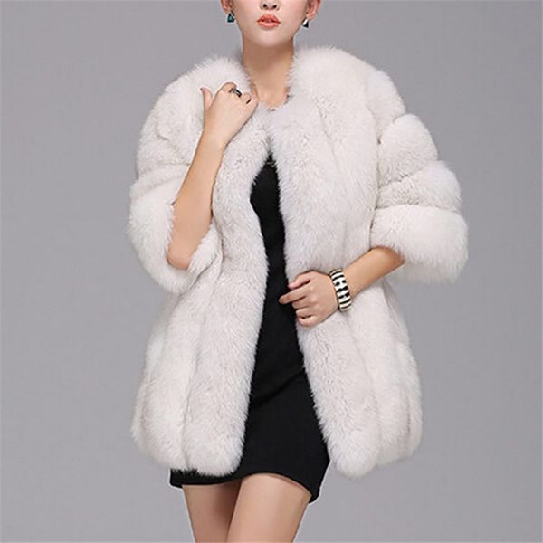 luxury women winter fashion faux fur coats ladies o-neck 3/4 sleeve casual outerwear thick warm jacket overcoat plus size s-4xl, Black
luxury women winter fashion faux fur coats ladies o-neck 3/4 sleeve casual outerwear thick warm jacket overcoat plus size s-4xl, Black