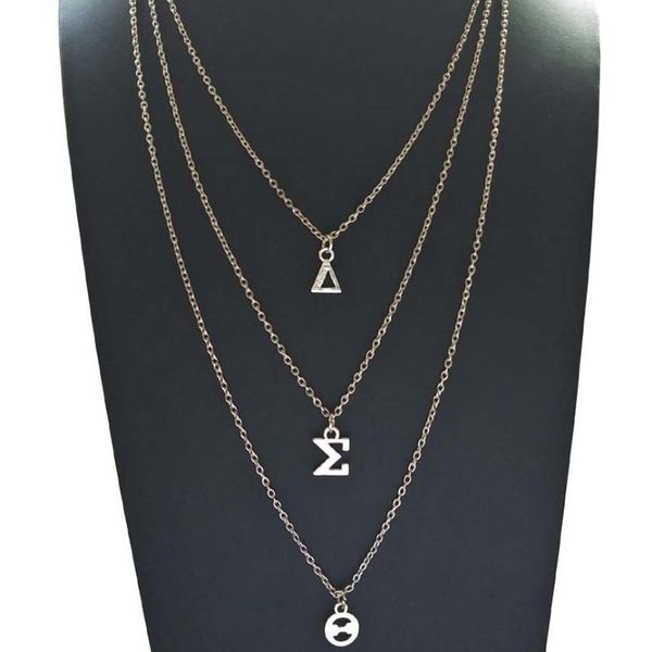 greek sorority multilayer chain delta sigma theta letters pendant jewelry dst custom necklace, Silver
greek sorority multilayer chain delta sigma theta letters pendant jewelry dst custom necklace, Silver