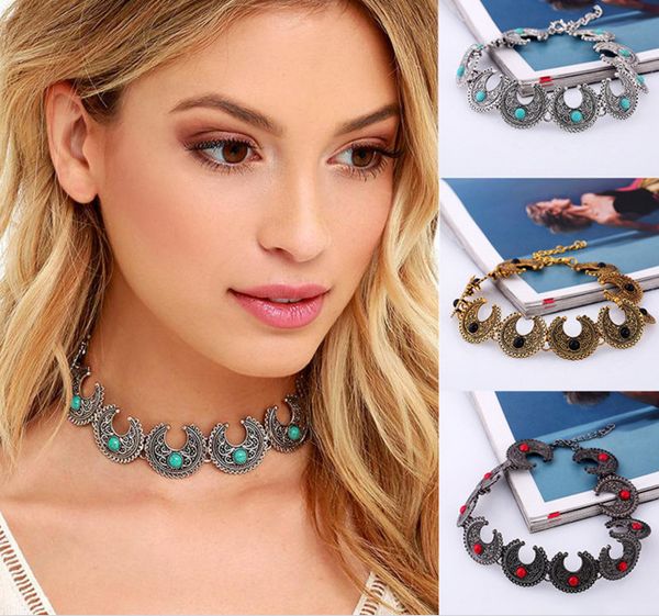 boho moon choker necklace gypsy jewelry antique bronze silver short collier femme collar neck women jewelry chain, Golden;silver
boho moon choker necklace gypsy jewelry antique bronze silver short collier femme collar neck women jewelry chain, Golden;silver