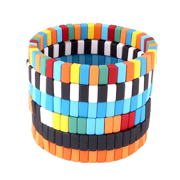 bohemian bracelet handmade friendship braided stackable enamel rainbow tile bracelet fashion street pgraphy cuff bangles, Black
bohemian bracelet handmade friendship braided stackable enamel rainbow tile bracelet fashion street pgraphy cuff bangles, Black