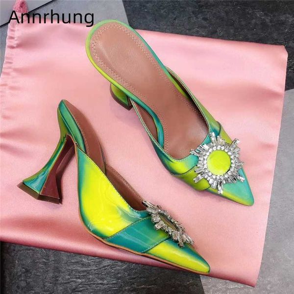 crystal sunflower buckle belt decor runway mules individual goblet heel pointed toe rhinestone high heel slippers women, Black
crystal sunflower buckle belt decor runway mules individual goblet heel pointed toe rhinestone high heel slippers women, Black