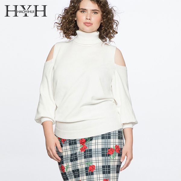 hyh haoyihui 2019 new fashion winter large size pure white slim off-the-shoulder high neck pullover sweater, White;black
hyh haoyihui 2019 new fashion winter large size pure white slim off-the-shoulder high neck pullover sweater, White;black