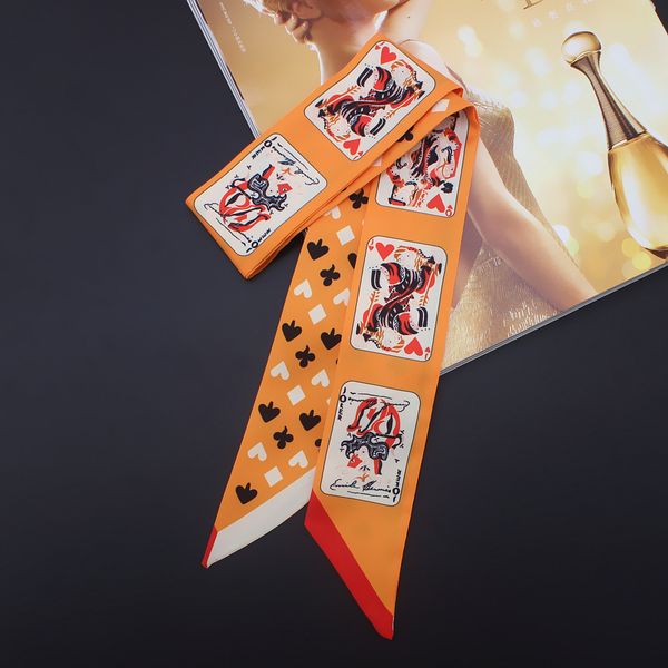 2018 new european and american fashion playing cards small silk scarf tied bag handle small ribbon scarf ladies small scarves rt220, Blue;gray
2018 new european and american fashion playing cards small silk scarf tied bag handle small ribbon scarf ladies small scarves rt220, Blue;gray