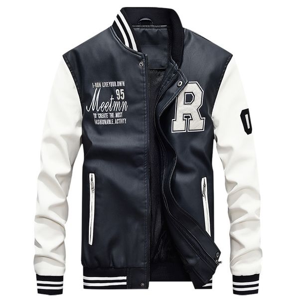 2018 leather jacket men casual jacket pu baseball stand collar spring and autumn new style fashion man leather coat 7701, Black
2018 leather jacket men casual jacket pu baseball stand collar spring and autumn new style fashion man leather coat 7701, Black