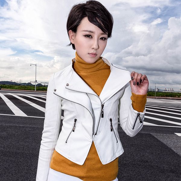 white black pu leather motorcycle jacket 2019 autumn brand women pu short slim zipper coat plus size ladies leather jackets
white black pu leather motorcycle jacket 2019 autumn brand women pu short slim zipper coat plus size ladies leather jackets
