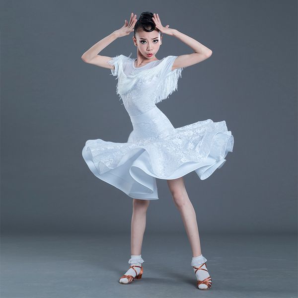 new latin dance dress for girls lace white fringe dress performance fishtail skirt professional competition dance dresses sl2269, Black;red
new latin dance dress for girls lace white fringe dress performance fishtail skirt professional competition dance dresses sl2269, Black;red