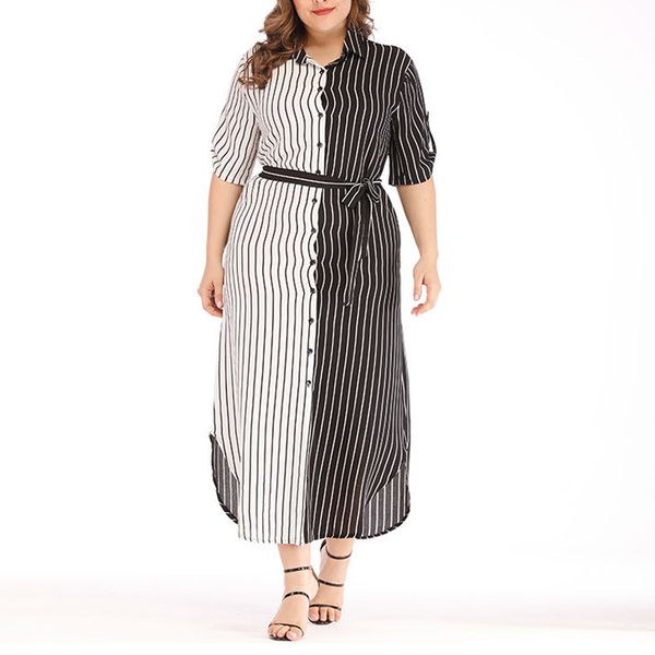 selling plus size 5xl fresh new polyester spring and summer shirt dress lapel neck short sleeve stripe print dress, Black;gray
selling plus size 5xl fresh new polyester spring and summer shirt dress lapel neck short sleeve stripe print dress, Black;gray