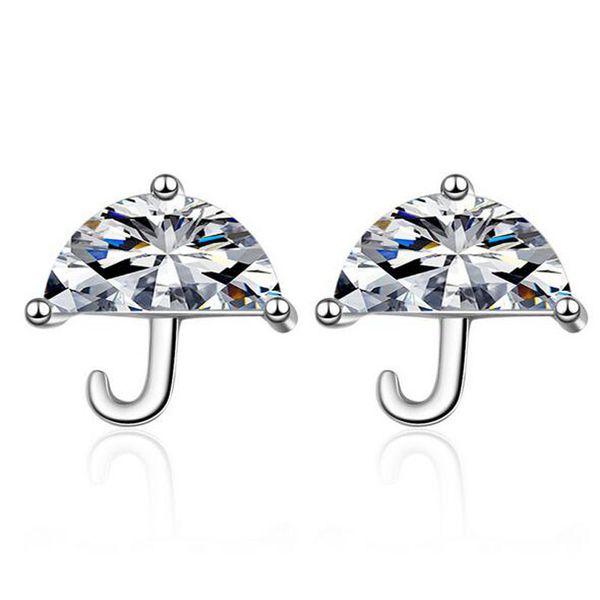 women trendy 925 silver clear zircon cute small umbrella stud earring for girls students simple earring korea sweet gift jewelry, Golden;silver
women trendy 925 silver clear zircon cute small umbrella stud earring for girls students simple earring korea sweet gift jewelry, Golden;silver
