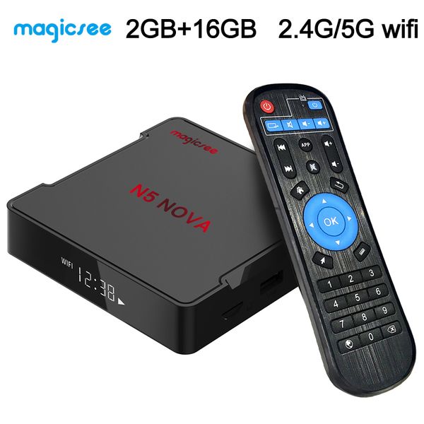 magicsee n5 nova tv box android 9.0 2g 16g dual band 2.4g/5g wifi rockchip rk3318 quad core bluetooth 4k streaming media player tv boxes
magicsee n5 nova tv box android 9.0 2g 16g dual band 2.4g/5g wifi rockchip rk3318 quad core bluetooth 4k streaming media player tv boxes