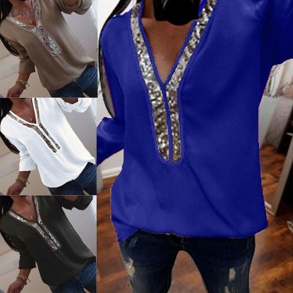 plus size women sequin v neck long sleeve blouses summer women clothes casual loose blouse shirts, White
plus size women sequin v neck long sleeve blouses summer women clothes casual loose blouse shirts, White