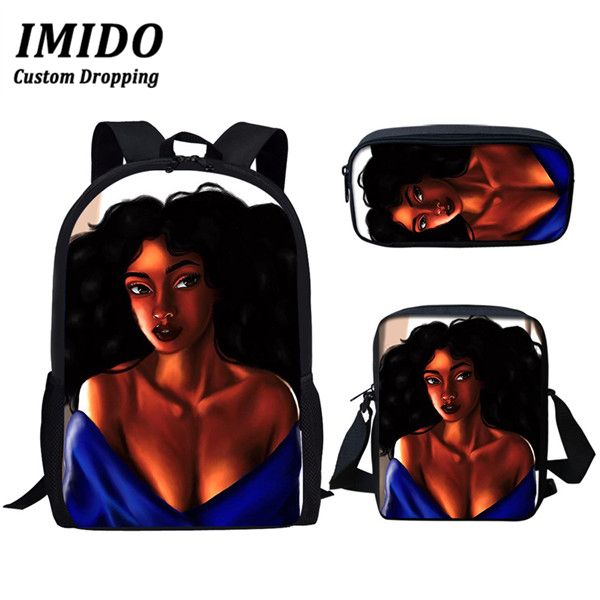 imido school bags set for girls black art african girl print kindergarten cartoon school backpack kids satchel mochilas mujer
imido school bags set for girls black art african girl print kindergarten cartoon school backpack kids satchel mochilas mujer