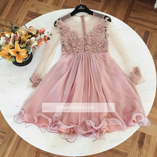 pink lace appliqued short homecoming dresses a-line long sleeves cocktail party gown custom made prom evenng bridesmaid dresses, Blue;pink
pink lace appliqued short homecoming dresses a-line long sleeves cocktail party gown custom made prom evenng bridesmaid dresses, Blue;pink