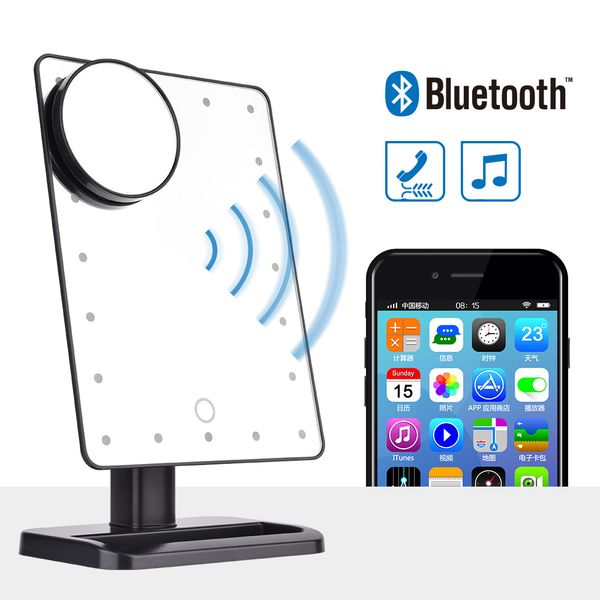 bluetooth speaker led touch screen makeup mirror with 10x magnifier 20 leds lighted cosmetic adjustable vanity tablemirror
bluetooth speaker led touch screen makeup mirror with 10x magnifier 20 leds lighted cosmetic adjustable vanity tablemirror