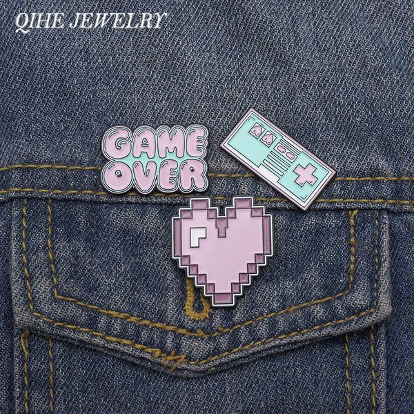 qihe jewelry pixel art enamel pins pixel games lapel pins game over brooches vintage retro game badges heart up, Gray
qihe jewelry pixel art enamel pins pixel games lapel pins game over brooches vintage retro game badges heart up, Gray