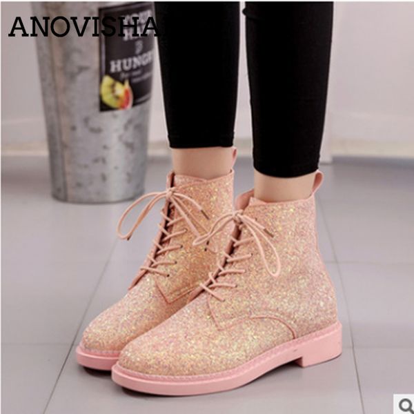 anovishana designer ankle boots women's ankle boots women's shoes autumn shine lace up pink white botas mujer h195, Black
anovishana designer ankle boots women's ankle boots women's shoes autumn shine lace up pink white botas mujer h195, Black