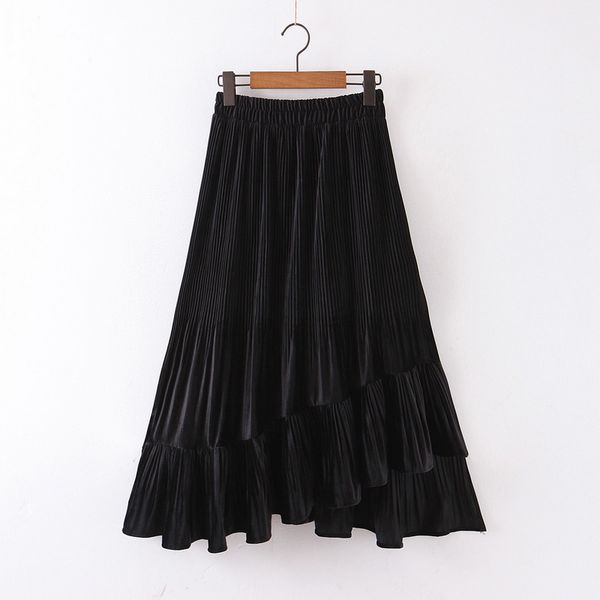 chic women pleated skirt spring 2020 new fashion cascading ruffles black bottom modern lady mid-calf skirts
chic women pleated skirt spring 2020 new fashion cascading ruffles black bottom modern lady mid-calf skirts