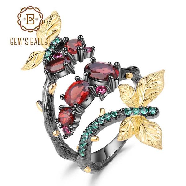 gem's ballet 925 sterling silver original handmade open adjustable ring 1.81ct natural garnet branch rings for women bijoux, Golden;silver
gem's ballet 925 sterling silver original handmade open adjustable ring 1.81ct natural garnet branch rings for women bijoux, Golden;silver
