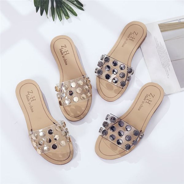 summer transparent beach slippers slides women shoes solid crystal rivet sandals female holiday sliders shoes woman w#4, Black
summer transparent beach slippers slides women shoes solid crystal rivet sandals female holiday sliders shoes woman w#4, Black
