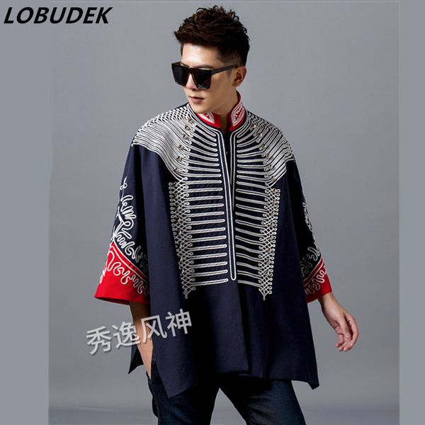 nightclub men's loose cloak embroidery printing jacket party male singer stage performance costume fashion casual coat overcoad, Black;brown
nightclub men's loose cloak embroidery printing jacket party male singer stage performance costume fashion casual coat overcoad, Black;brown